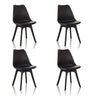 Vier schwarze Schalenstühle SCANDI P mit minimalistischem Design und vier Beinen von hjh OFFICE