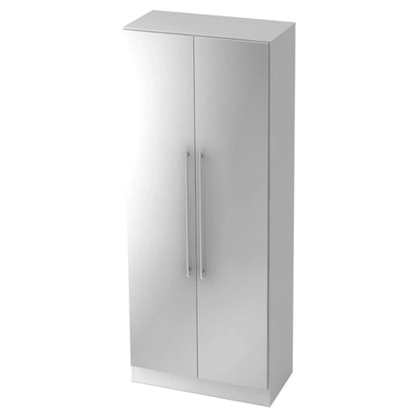 Weißer Aktenschrank SIGNA G 7100 mit zwei Türen und silbernen Relinggriffen von hjh OFFICE PRO