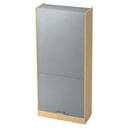 Aktenschrank SIGNA R 90 in Ahorn-Optik mit silberner Lamellentür und Chromgriff von hjh OFFICE PRO