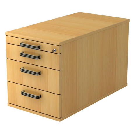 System Rollcontainer SIGNA TC30 in heller Buche-Optik mit drei Streifengriffen von hjh OFFICE PRO