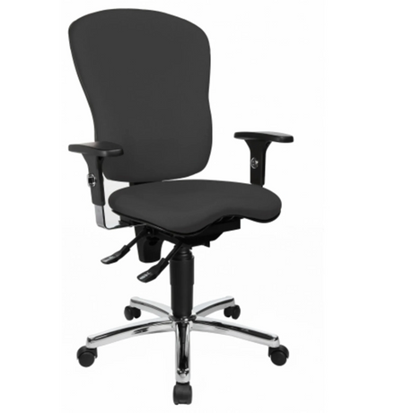 Profi-Bürostuhl SITNESS PRO AL.P4 in Anthrazit mit verstellbaren Armlehnen und Fußkreuz von Topstar