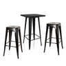 Schwarzes Bar-Set Vantaggio Set mit einem quadratischen Hochtisch und zwei passenden Barhockern von hjh OFFICE