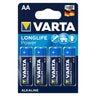 Vier blaue Batterien VARTA im Vierer-Set in einer Blisterpackung von VARTA
