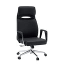 Schwarzer Profi-Chefsessel VELVET ECO mit Chromgestell und Teppichbodenrollen von hjh OFFICE