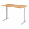 Elektrisch höhenverstellbarer Schreibtisch XBHM 14 SS mit buchenfarbener Platte und weißem Gestell von hjh OFFICE PRO