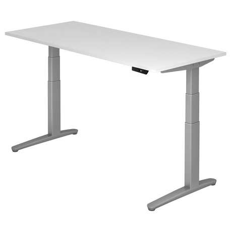 Elektrisch höhenverstellbarer Schreibtisch XBHM 19 SS in Weiß mit digitalem Display von hjh OFFICE PRO