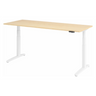 Elektrisch höhenverstellbarer Schreibtisch XBHM 20 WW mit Ahornholz-Platte und weißem Gestell von hjh OFFICE PRO