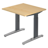 Höhenverstellbarer Schreibtisch XTRA XB 8 GC in Ahorn-Optik mit grauen Beinen von hjh OFFICE PRO
