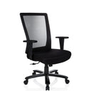 Schwarzer Drehstuhl XXL EXTENDER mit Netzrückenlehne und Armlehnen von hjh OFFICE