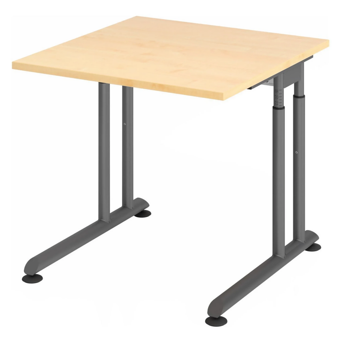 Höhenverstellbarer Schreibtisch ZENO 8 G in Ahorn und Graphit mit quadratischer Platte von hjh OFFICE PRO