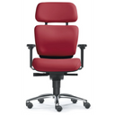 High-End-Bürostuhl ZERO 53 AL mit rotem Polsterbezug und glänzendem Sternfuß von Sitwell Steifensand